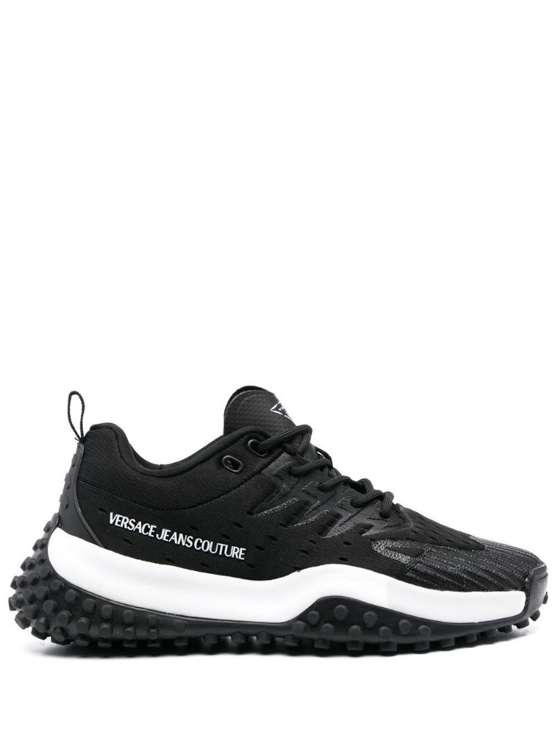 panelled logo-print low-top sneakers - 1