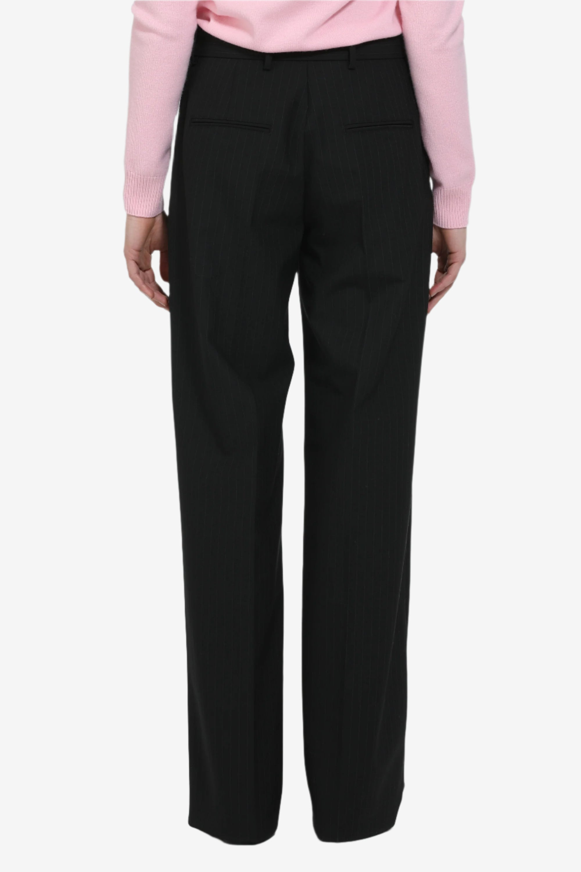 PALAZZO TROUSERS WITH STRIPED BELT LOOPS - 2