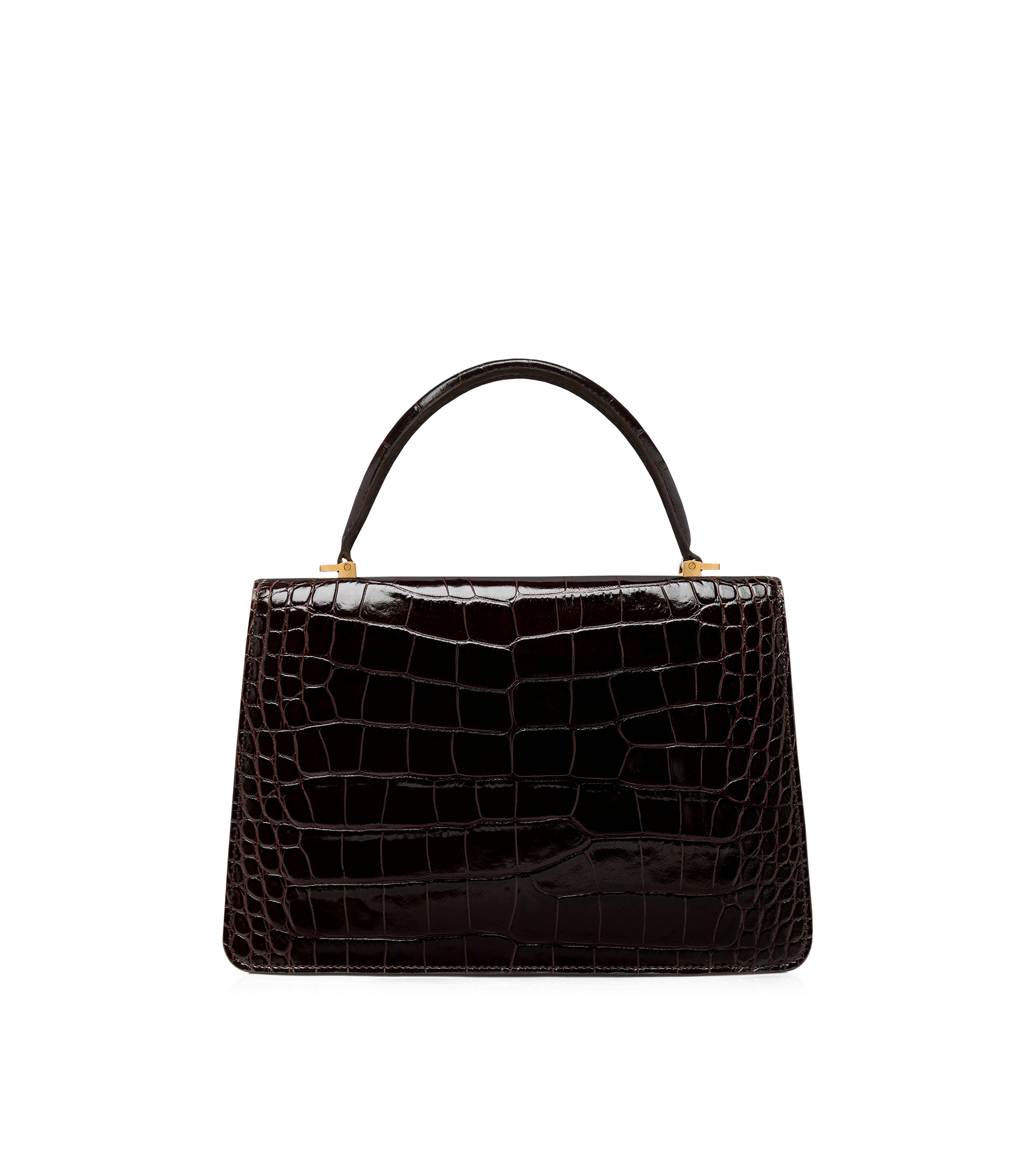 SHINY STAMPED CROCODILE LEATHER WHITNEY MEDIUM TOP HANDLE - 3