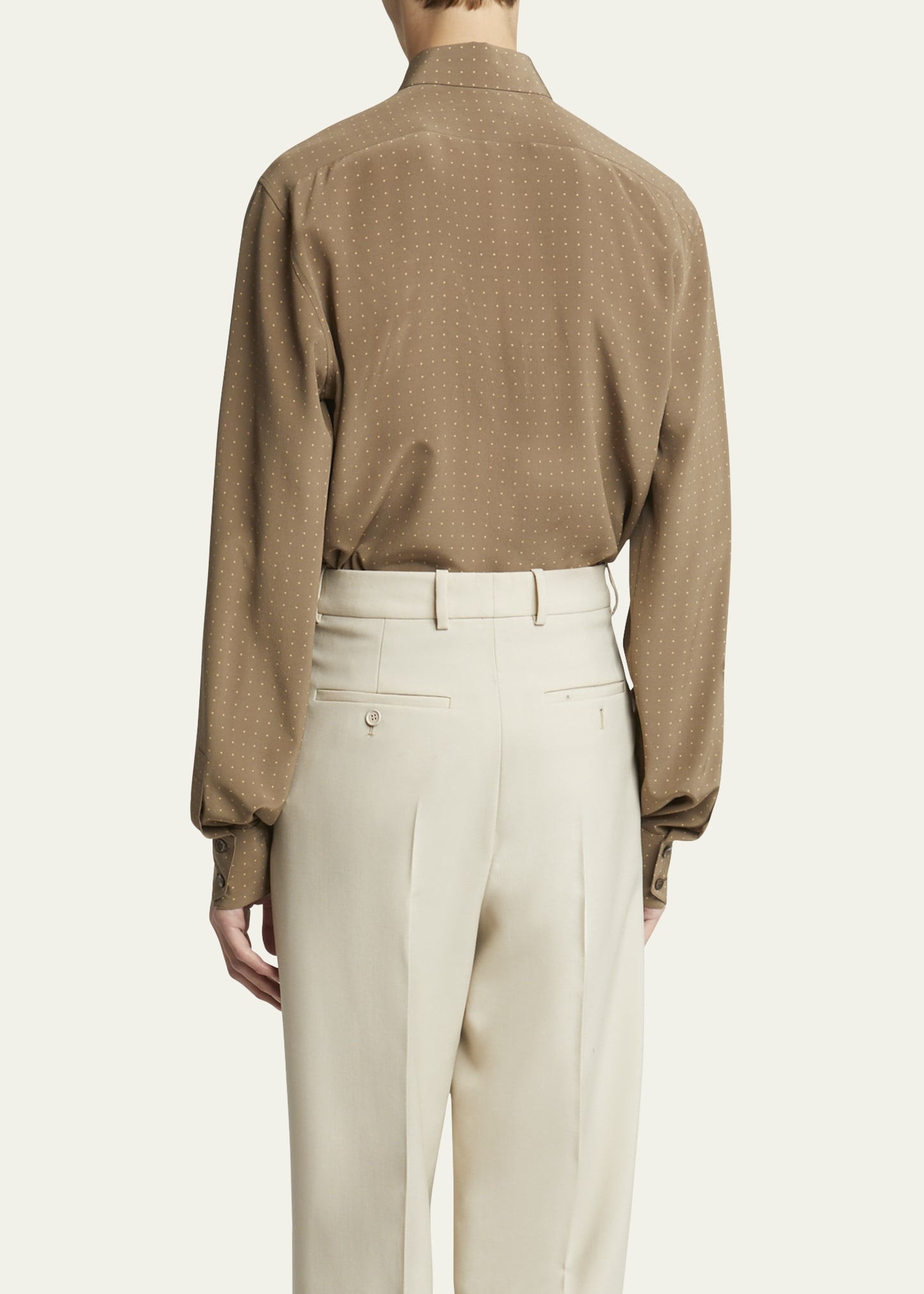 Men's Dotted Crepe de Chine Dress Shirt - 3