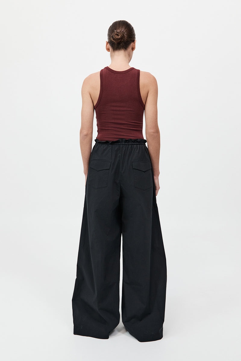 Petit Paperbag Waist Pants - Black - 5