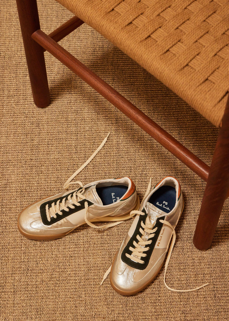 Women's Leather Silver 'Dover' Retro Gum Trainers 1