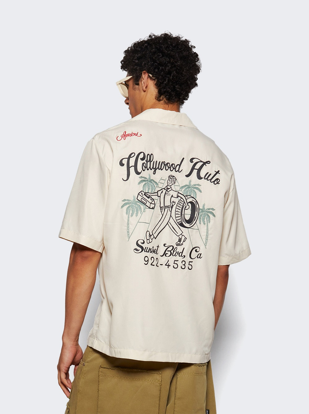 Hollywood Auto Bowling Shirt Alabaster - 4