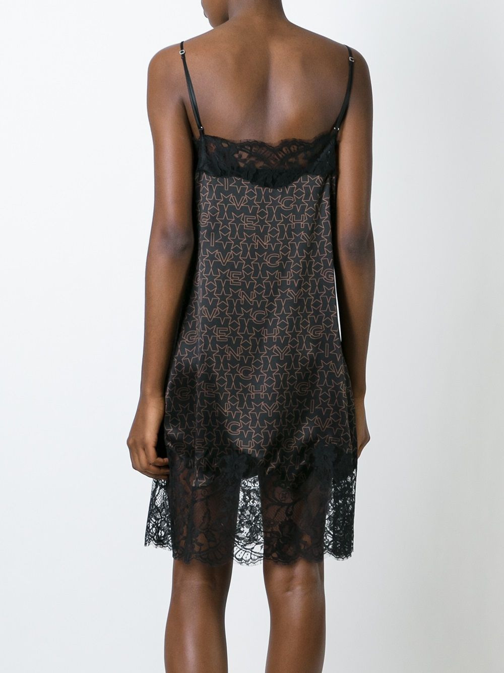 logo print lace dress - 4
