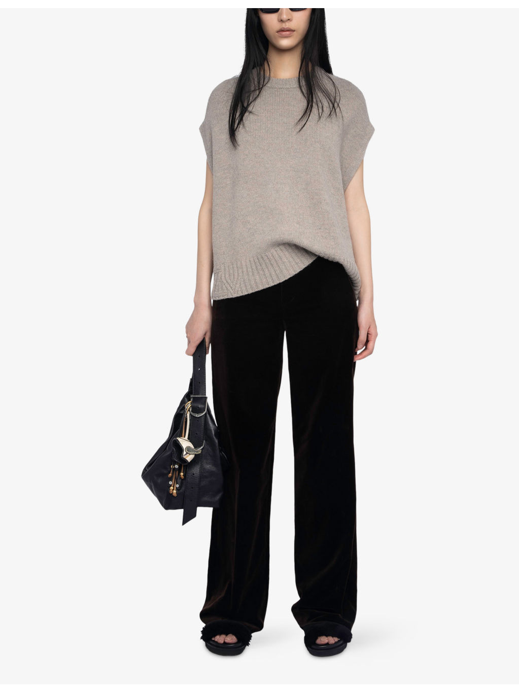 Contrast-Edge Relaxed-Fit Sleeveless Wool And Cashmere-Blend Jumper - 2