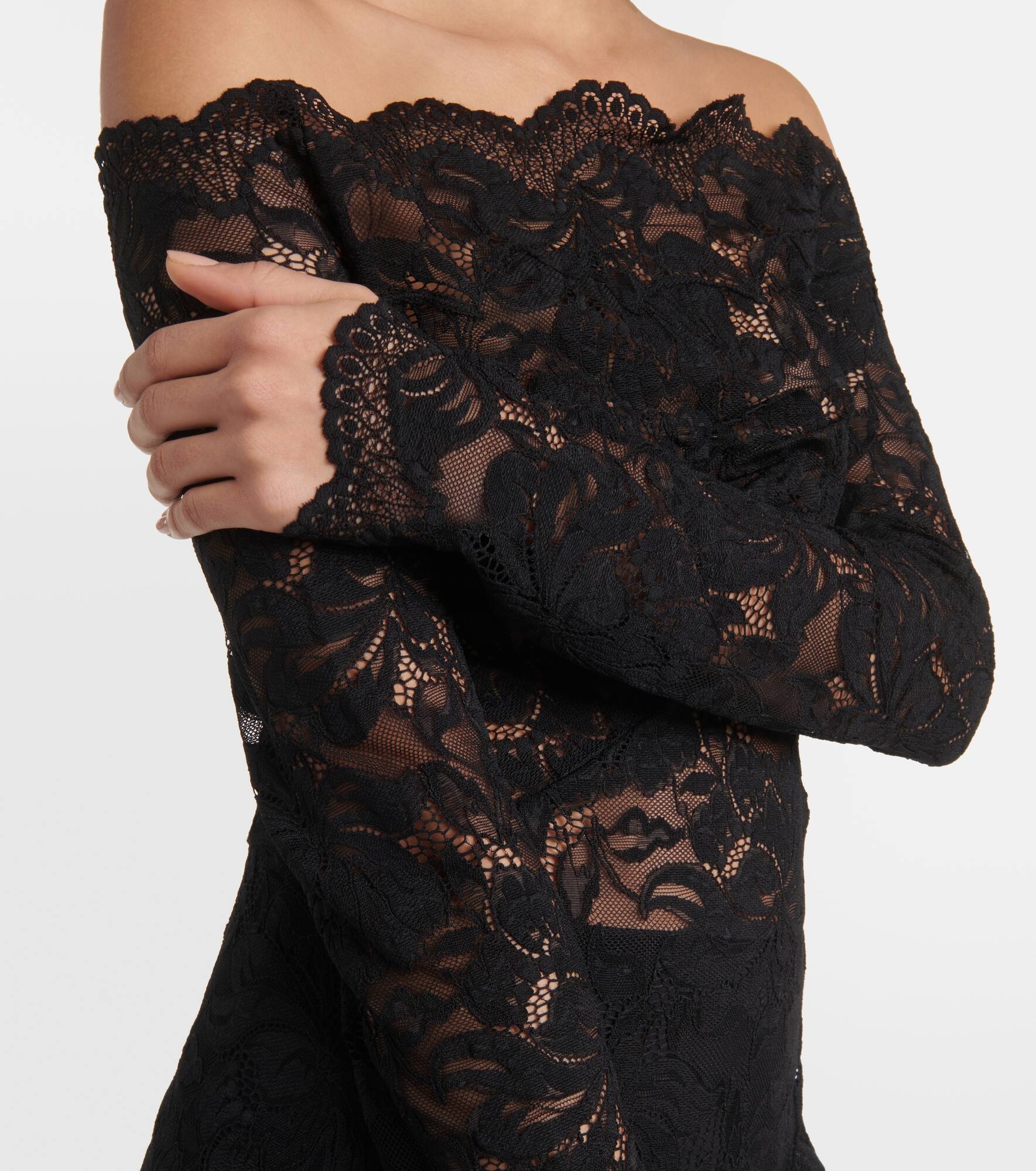 Floral lace maxi dress - 5