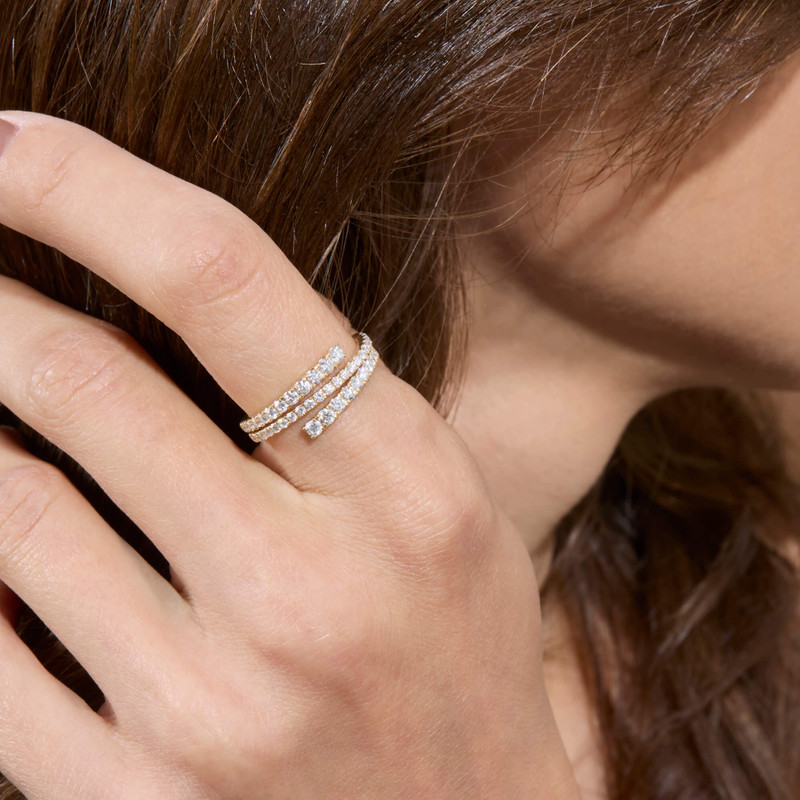 STONE AND STRAND LAB-Created Diamond Circuit Stripe Ring outlook
