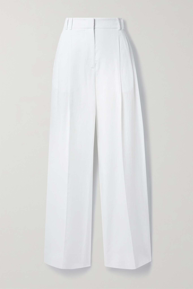 + NET SUSTAIN pleated linen wide-leg pants - 1