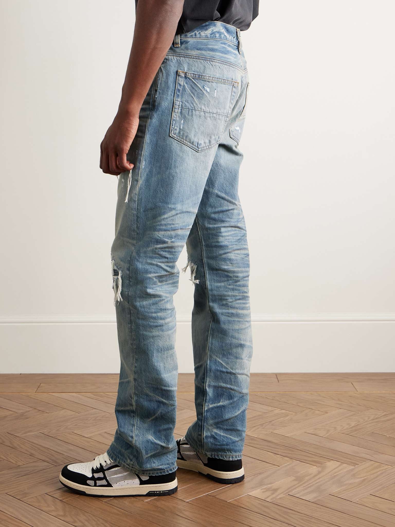 MX1 Straight-Leg Panelled Distressed Jeans - 4