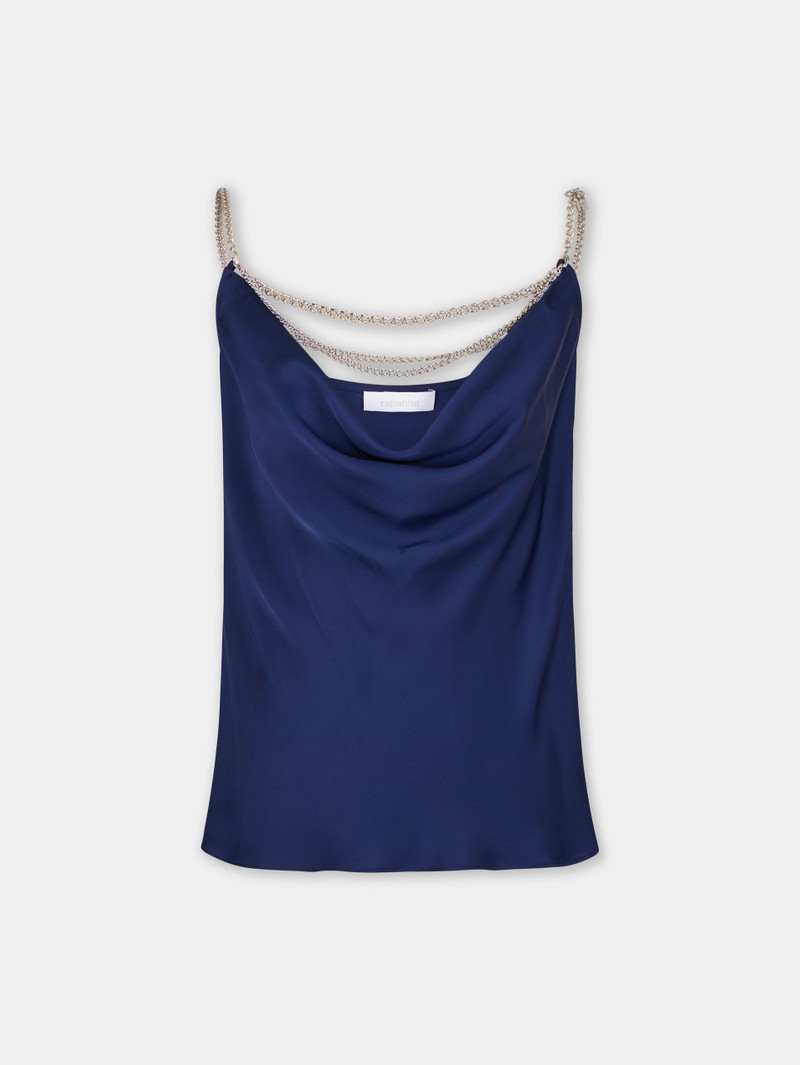 BLUE NAVY TANK TOP IN SATIN 1
