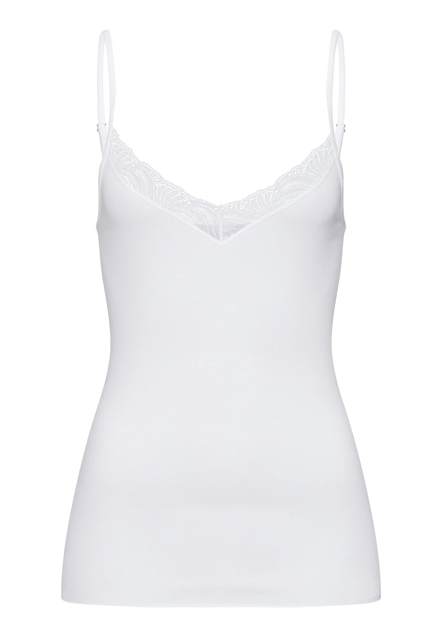 Cotton Delight Lace Trim Cotton Camisole - 1
