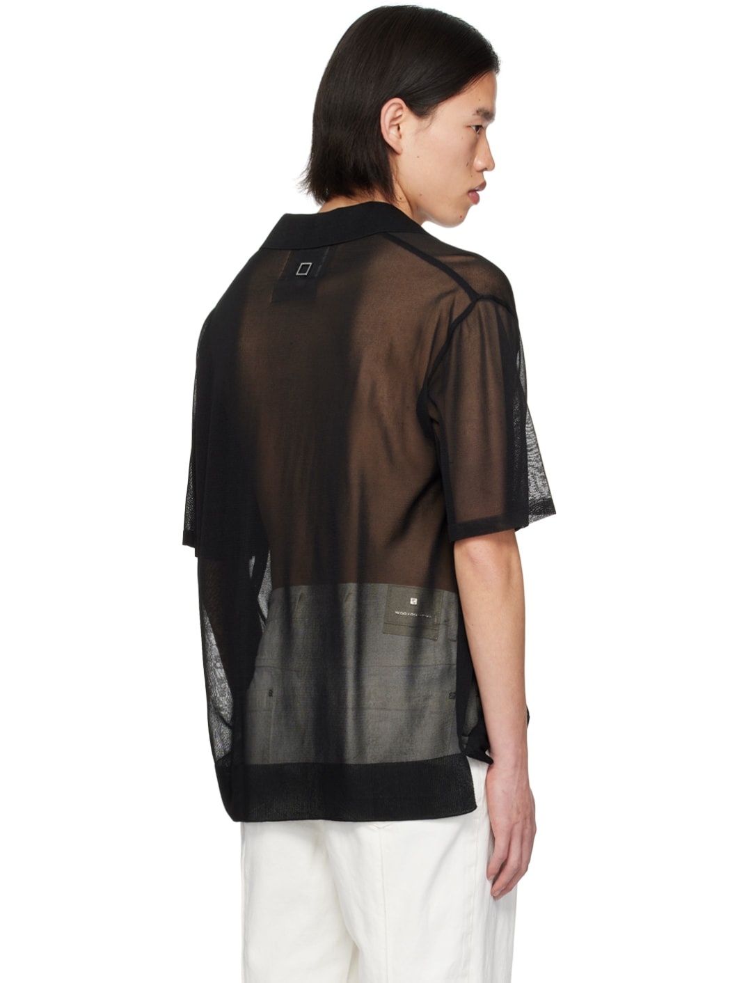 Black Open Placket Polo - 3