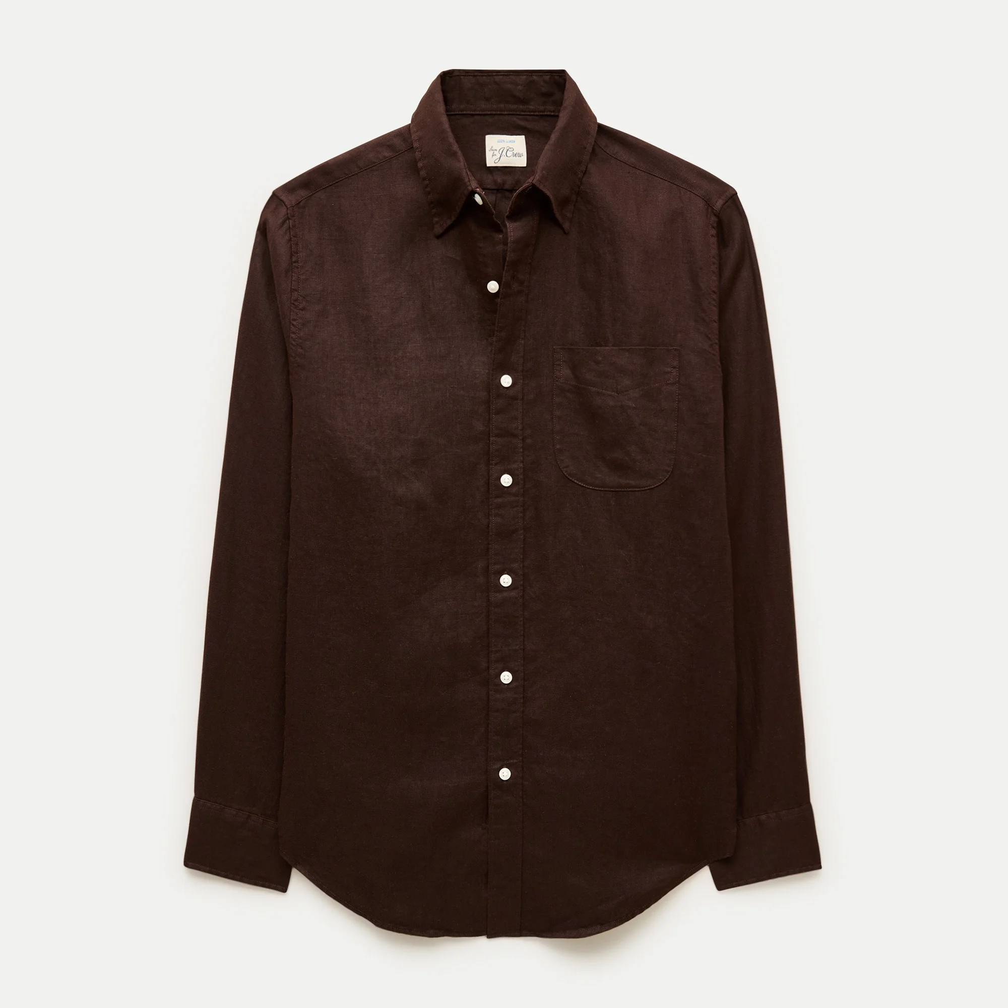 Linen point-collar shirt - 1