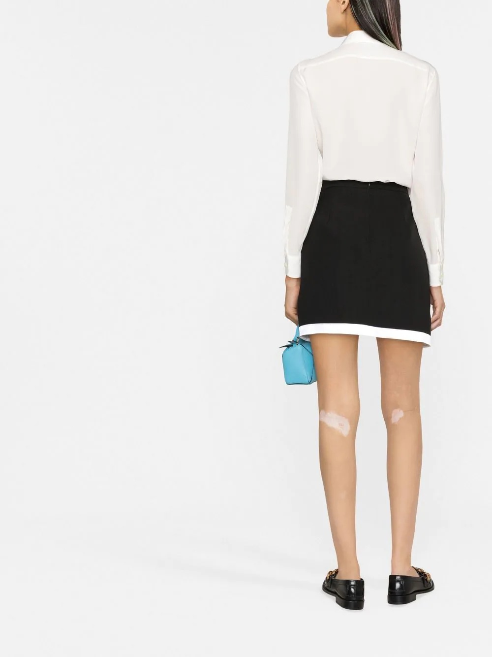 cut-out contrast-trim mini skirt - 3