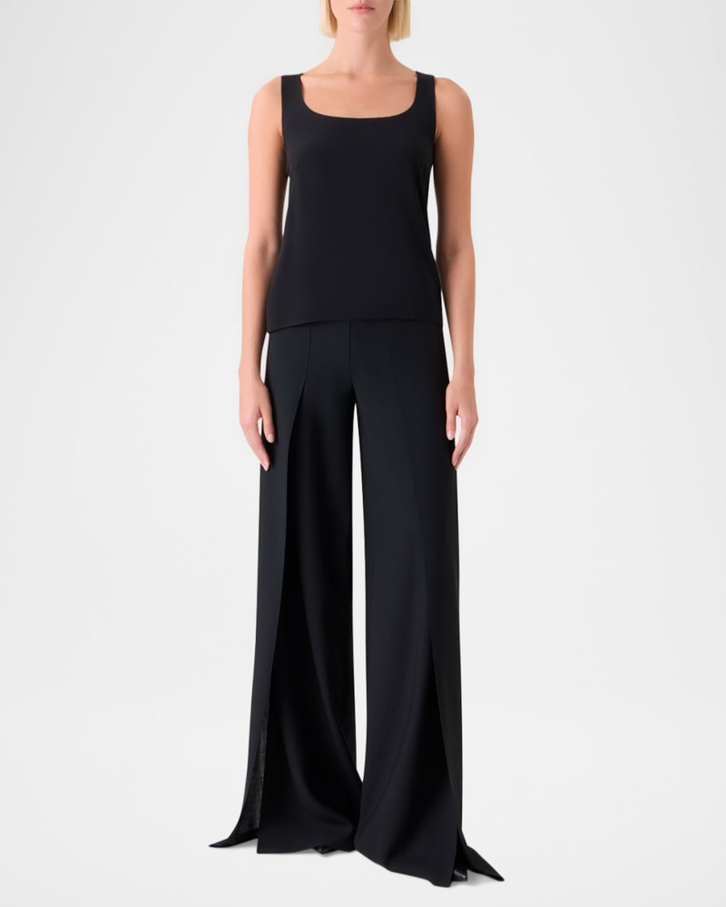 AKRIS Scoop-Neck 실크 Georgette 탱크 탑 outlook