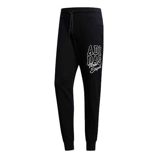 adidas neo Lacing Printing Sports Pants Black EI6277 - 1