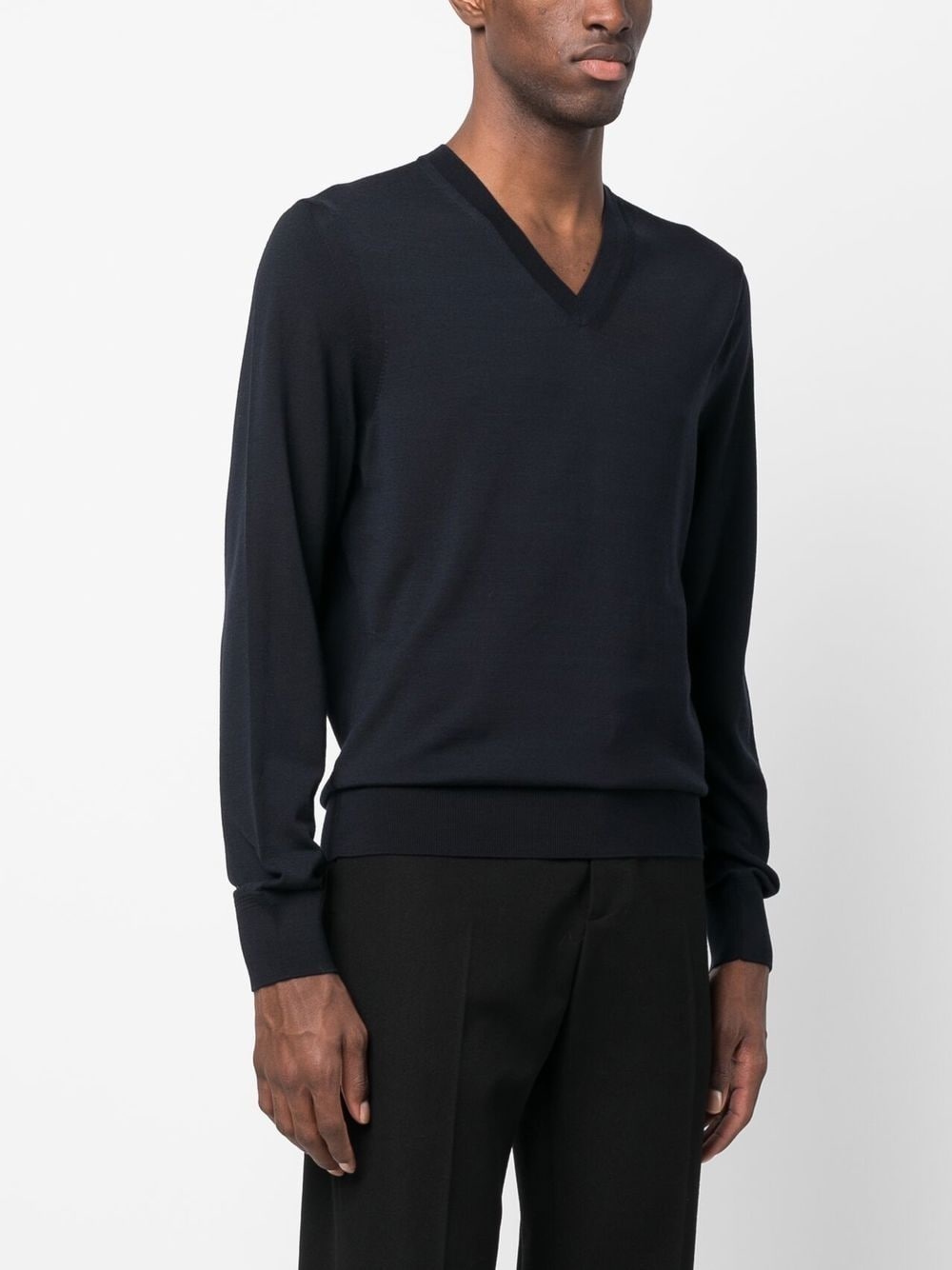 V-neck wool jumper - 3