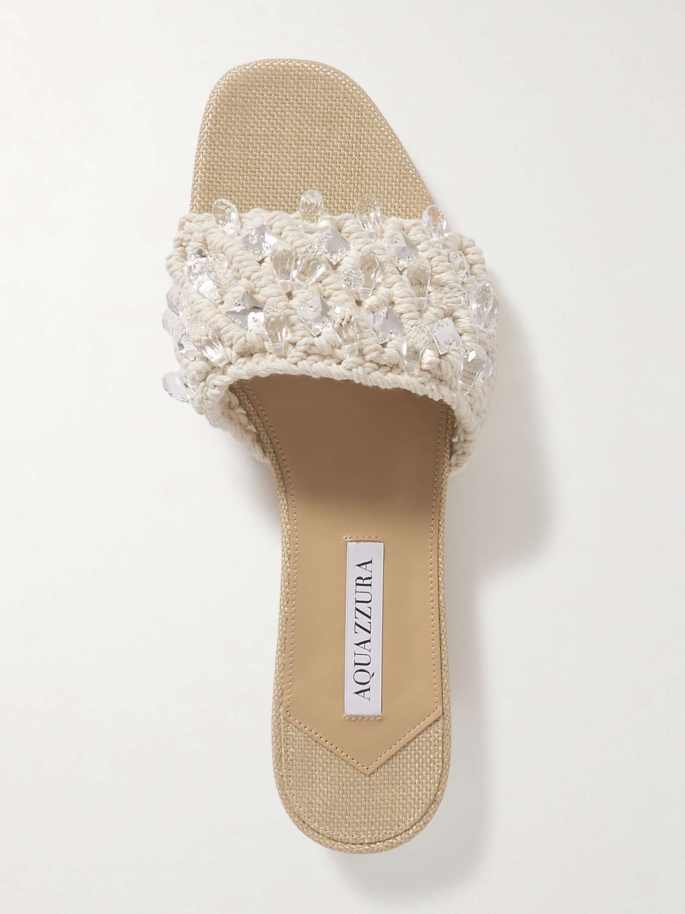 Crystal Cote embellished crocheted cotton sandals - 5