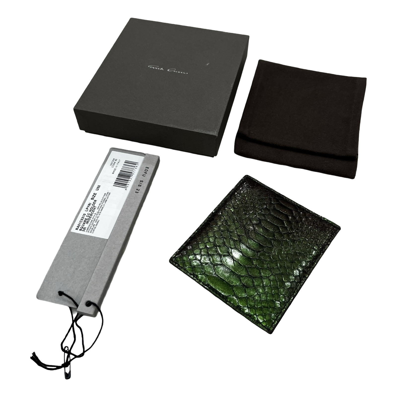 Rick Owens Python Square Card Holder EDFU SS23  NWT - 2