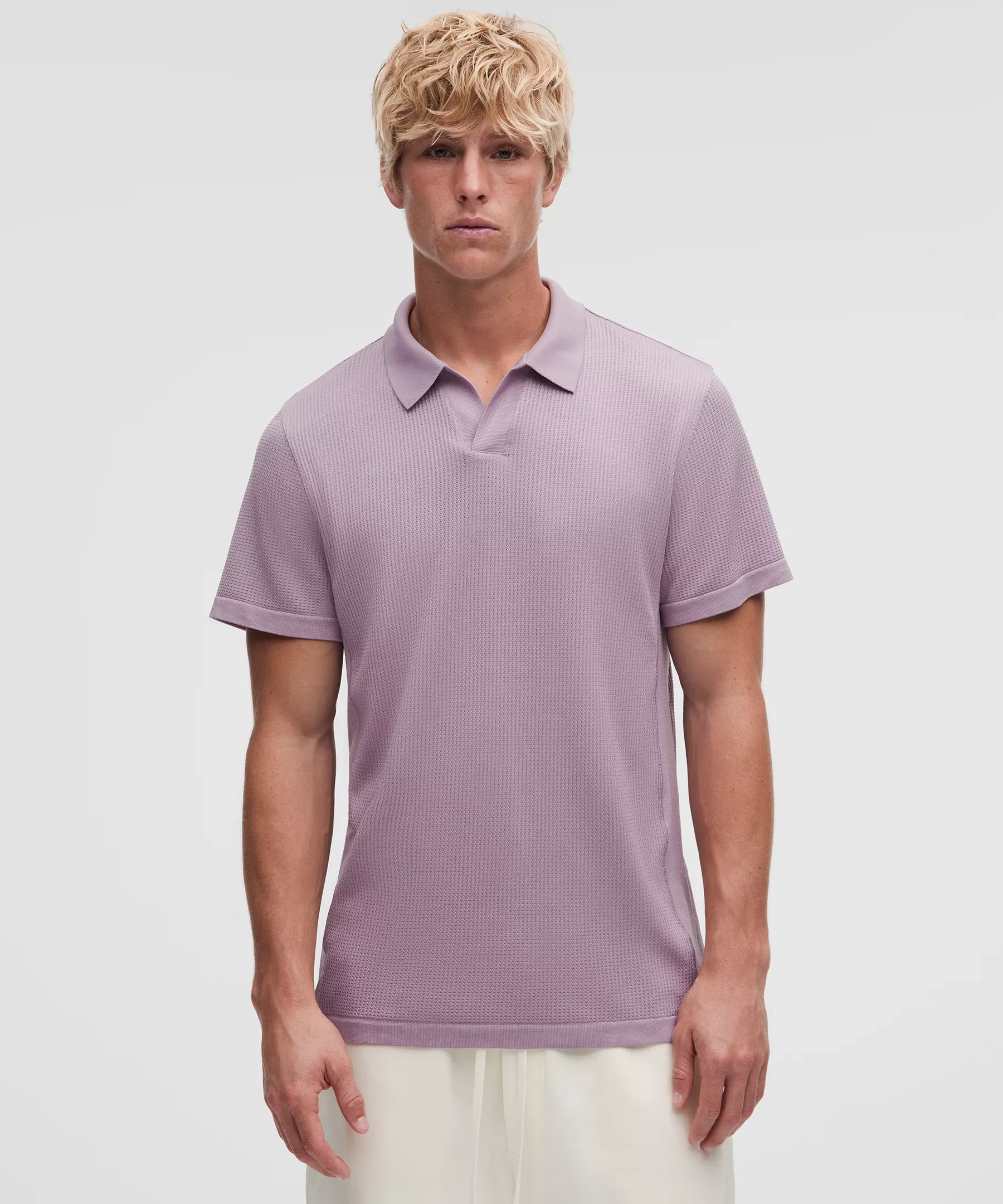 Textured Seamless Polo Shirt - 1