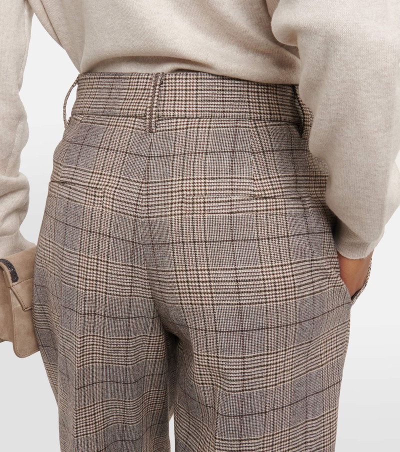 Checked wool and cotton-blend pants 6