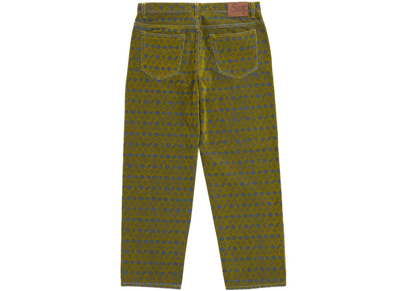 Supreme Supreme Flocked Loose Fit Jean Mustard outlook