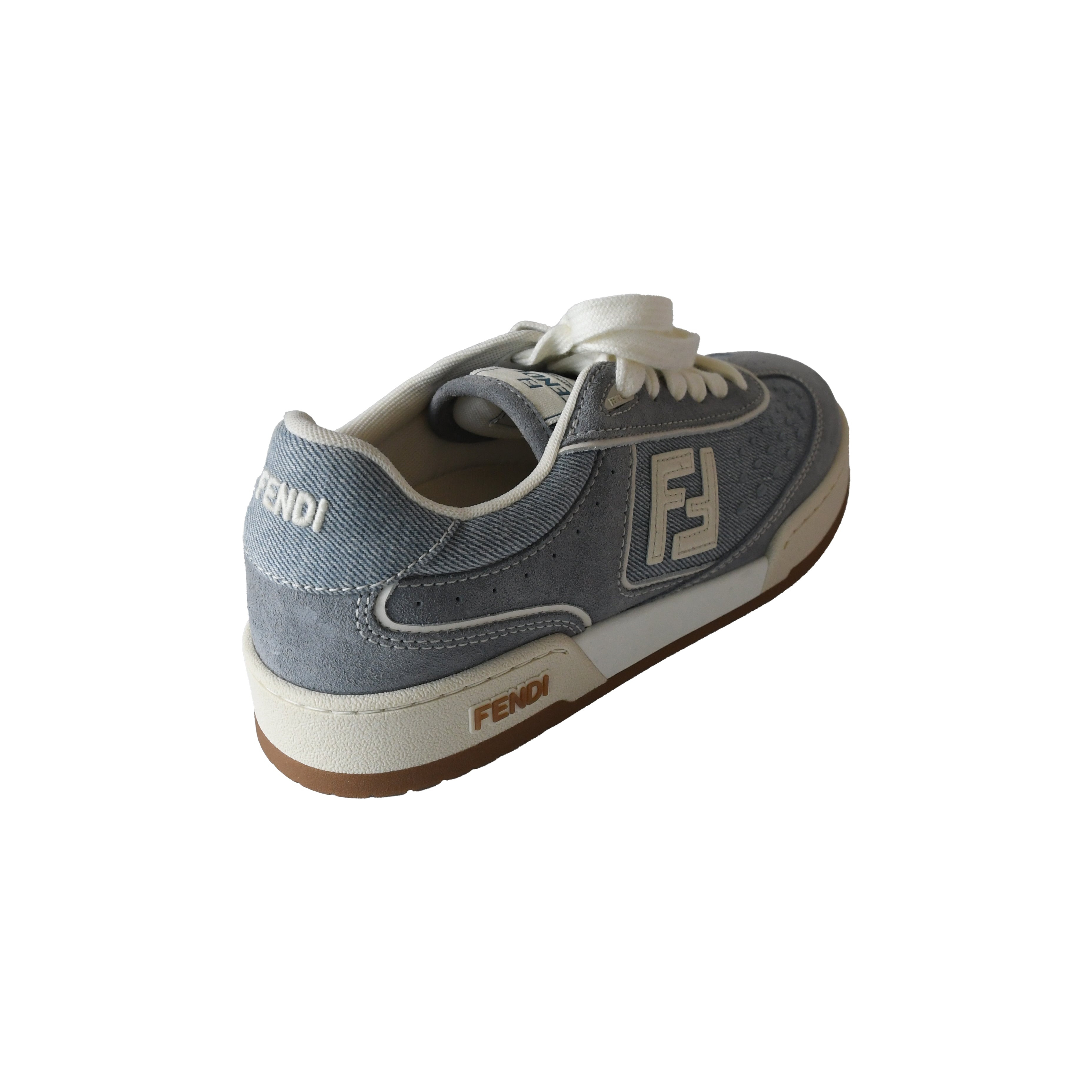 Fendi Match Denim Fabric Low Top Sneakers Grey - 3