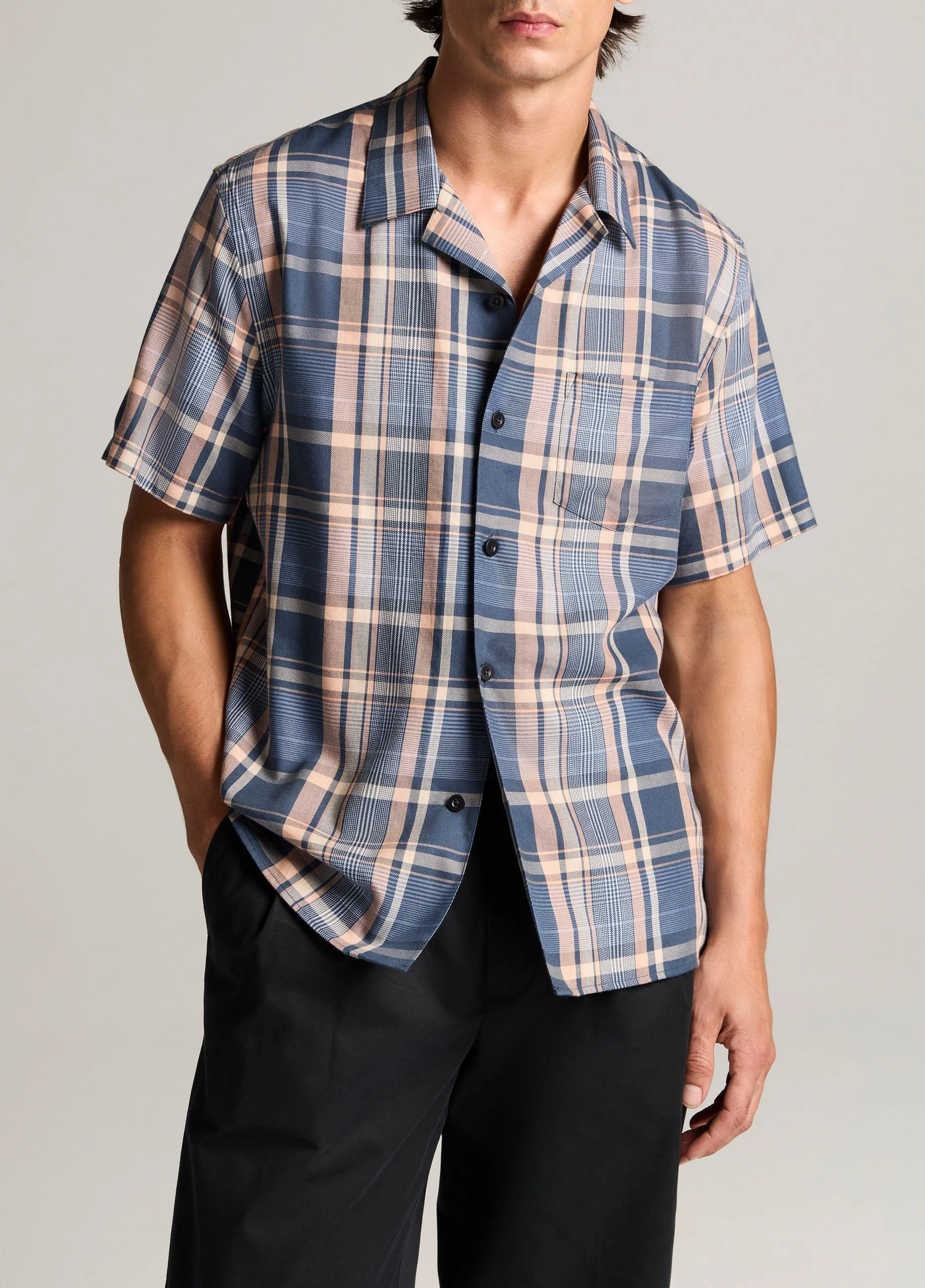 Prine Plaid Cotton-Blend Cabana Shirt - 1