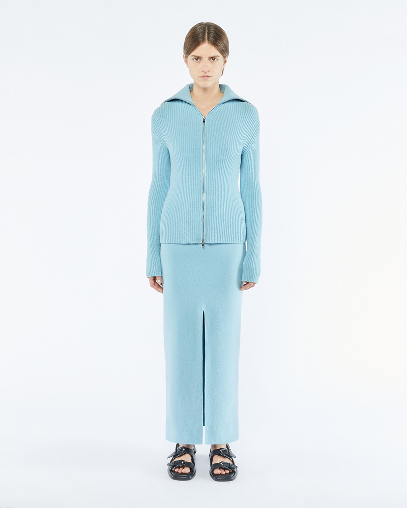 Nanushka FEJA - Terry-knit zip-through sweater - Sky outlook