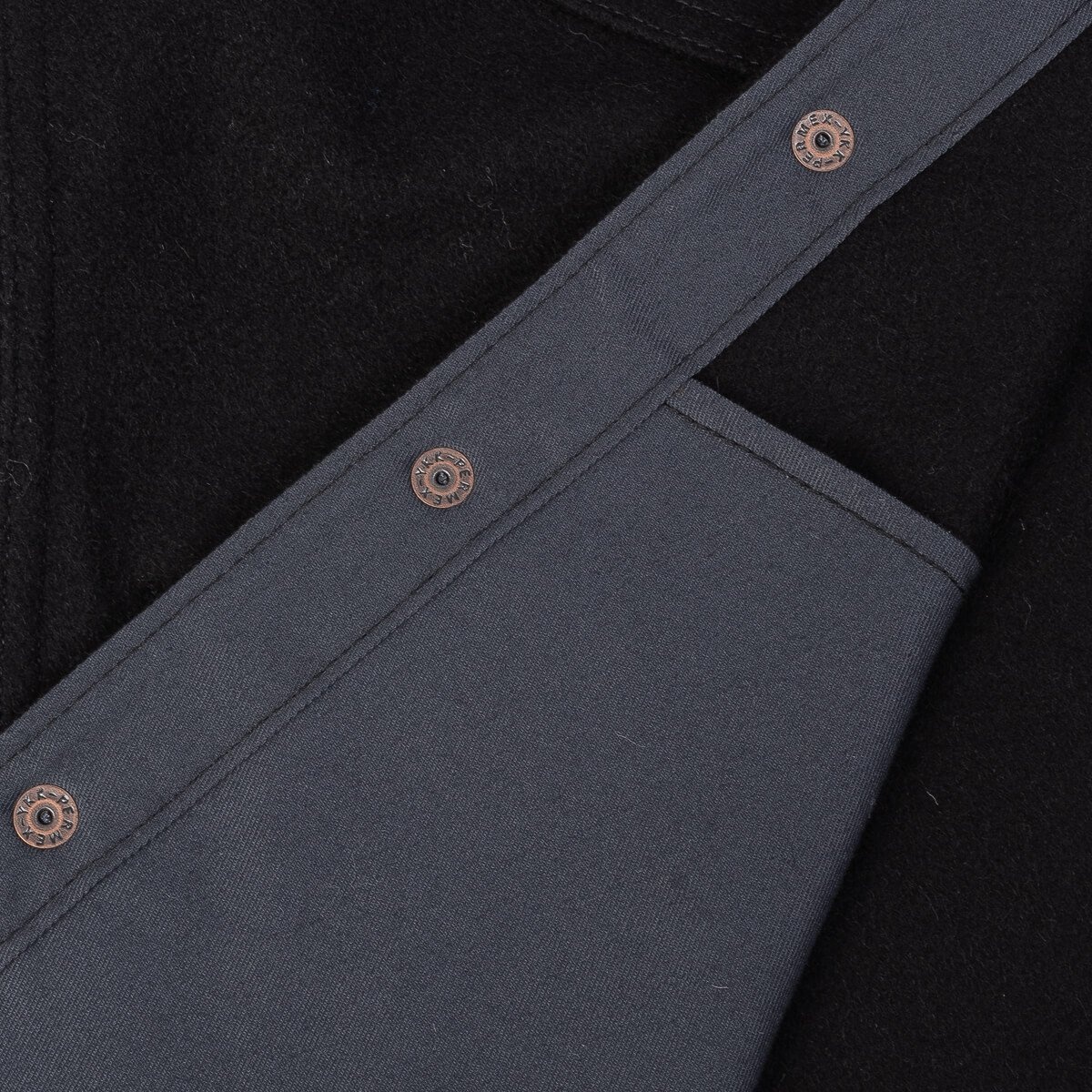 IHSH-306-BLK Melton Wool C.P.O Shirt - Black - 15