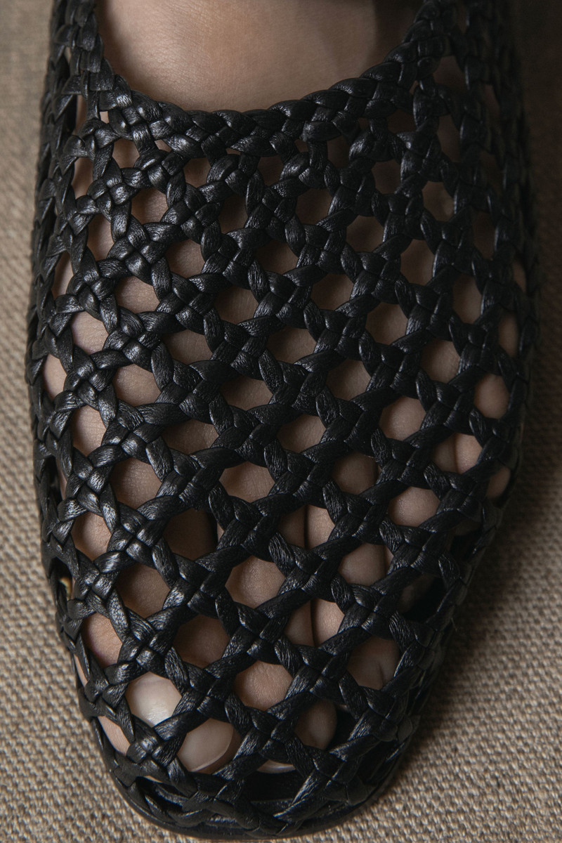 Emme Parsons HIGH THROAT BALLERINA IN BLACK WOVEN outlook