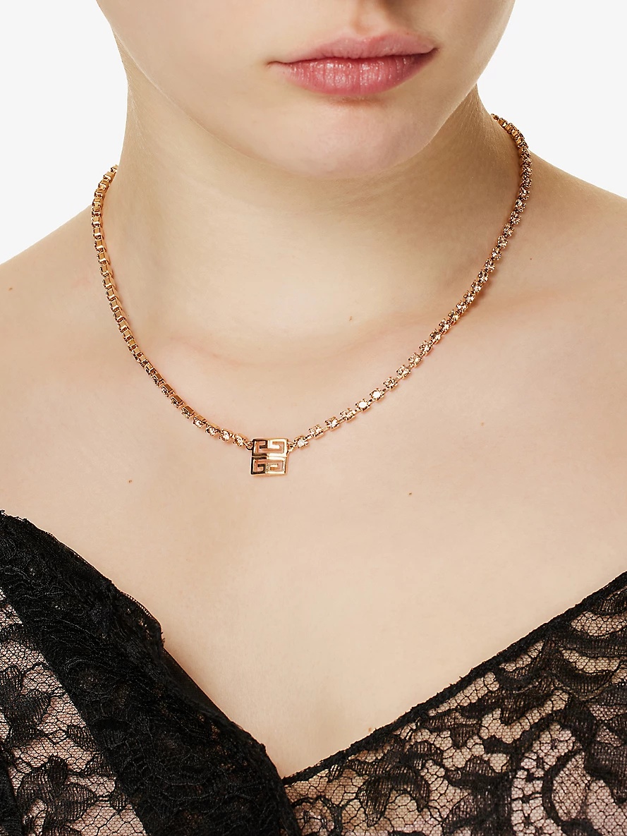 Brand-emblem brass necklace - 2