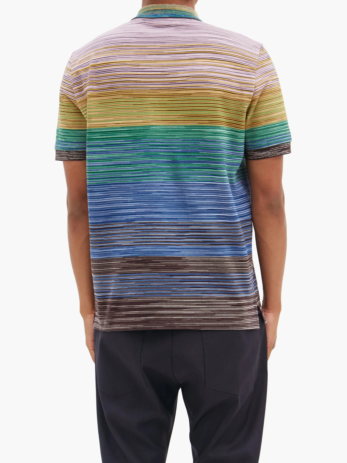 Striped cotton-piqué polo shirt - 5