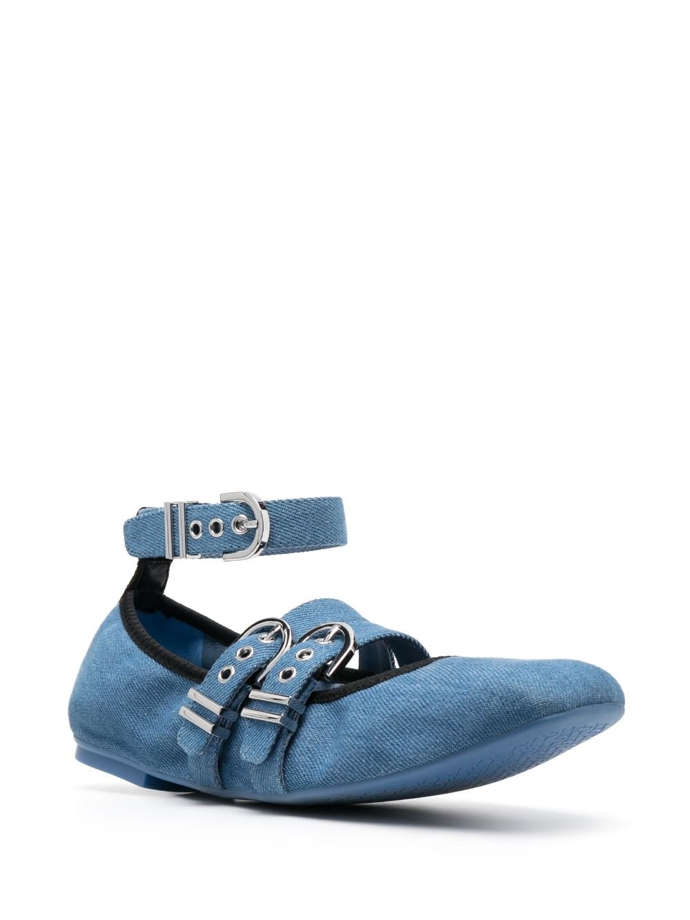 Maverick denim flat ballerina shoes - 2