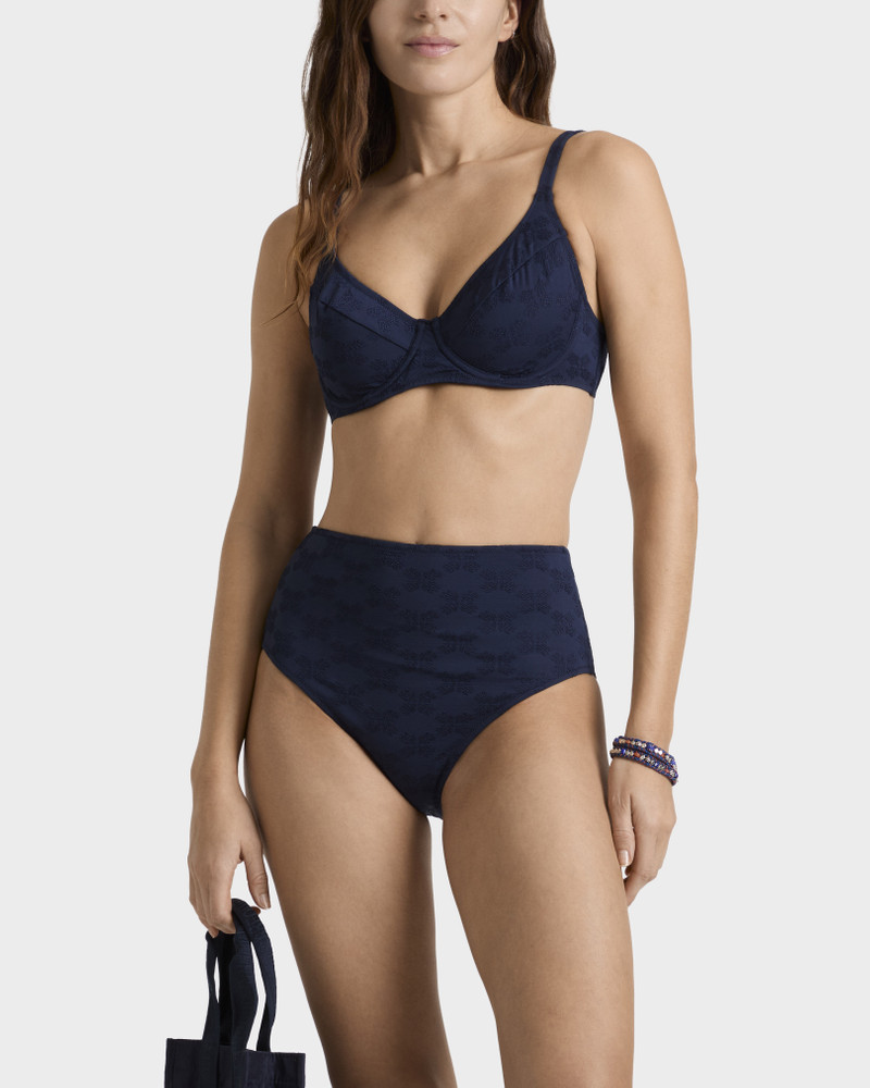 Vilebrequin WOMEN HIGH-WAISTED BIKINI BOTTOM TURTLE MONOGRAM JACQUARD outlook
