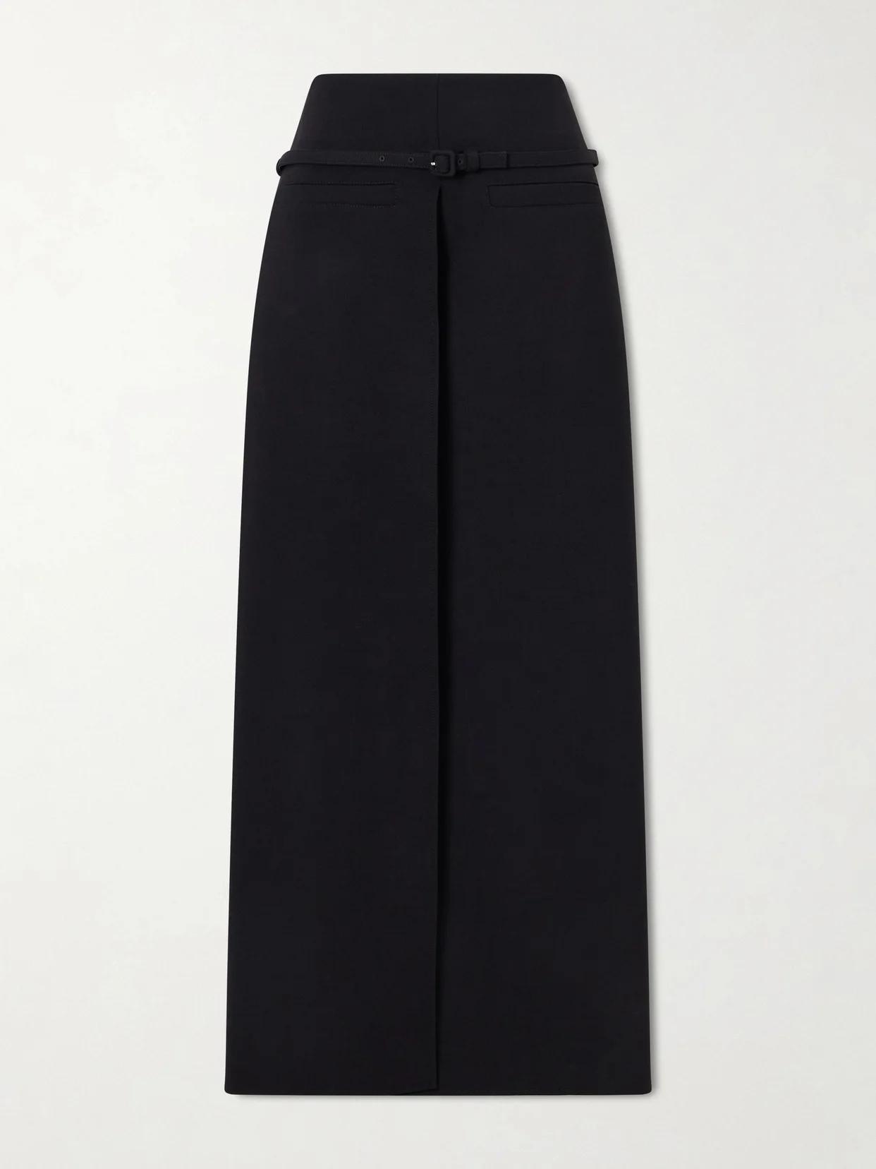 Belted Wool-blend Maxi Skirt - 1