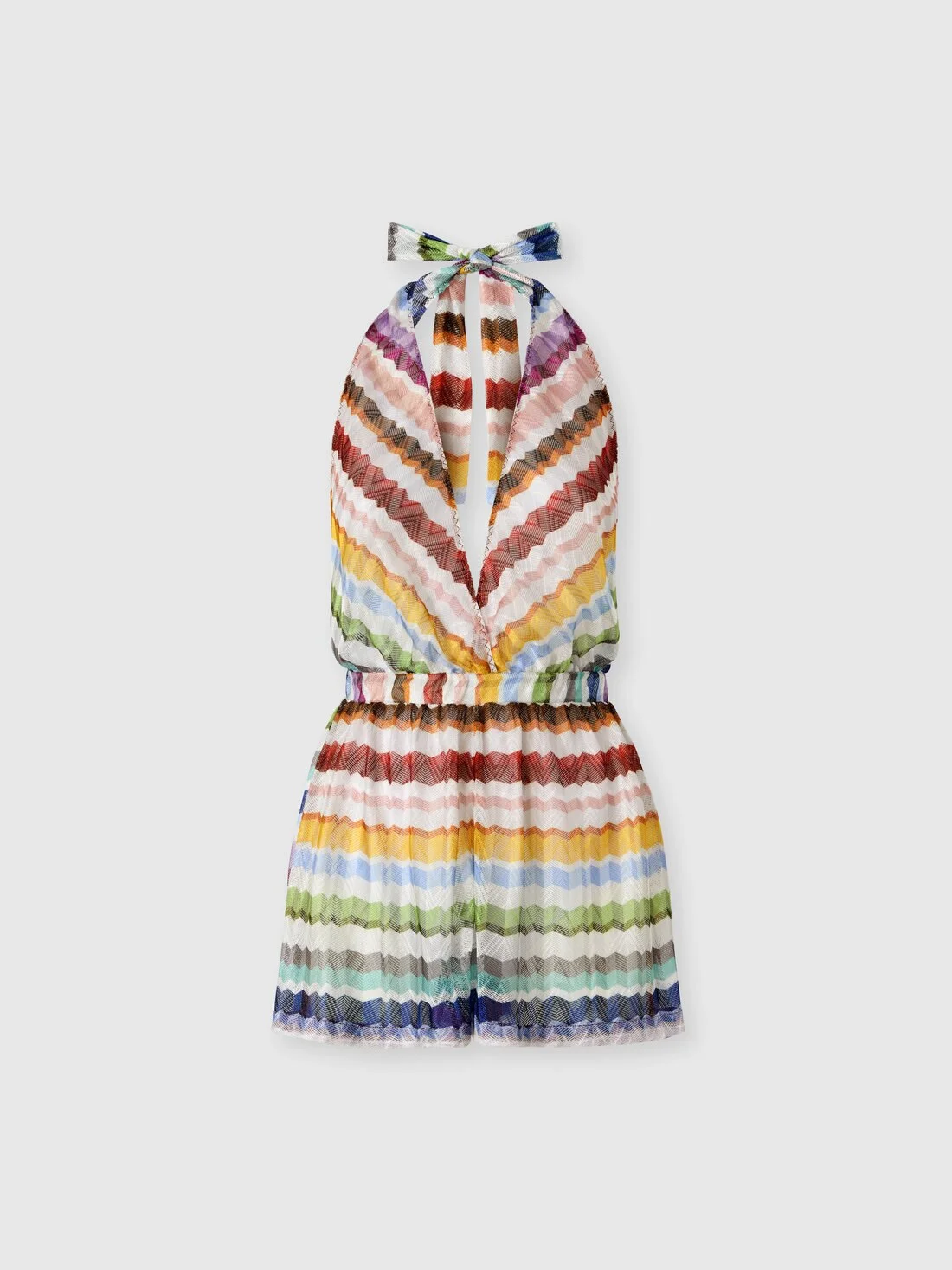 Short zig zag tulle cover-up jumpsuit - 1