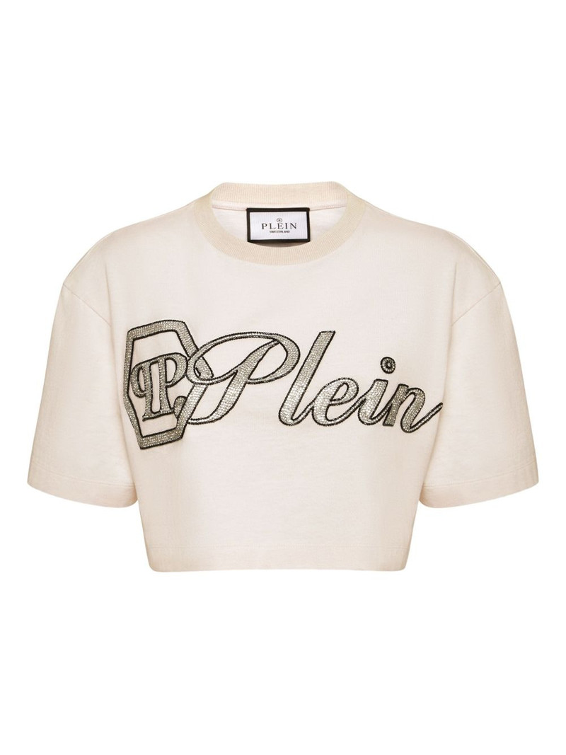 Crystal Signature cropped T-Shirt 1