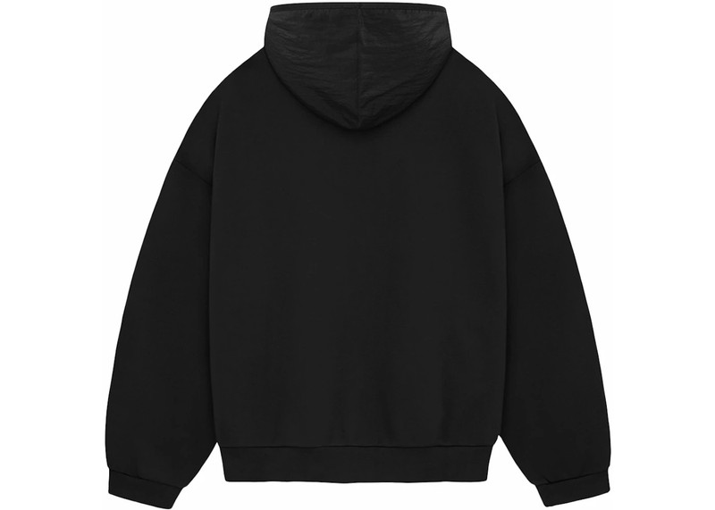 ESSENTIALS Fear of God Essentials Nylon Fleece Hoodie Jet Black/Jet Black outlook