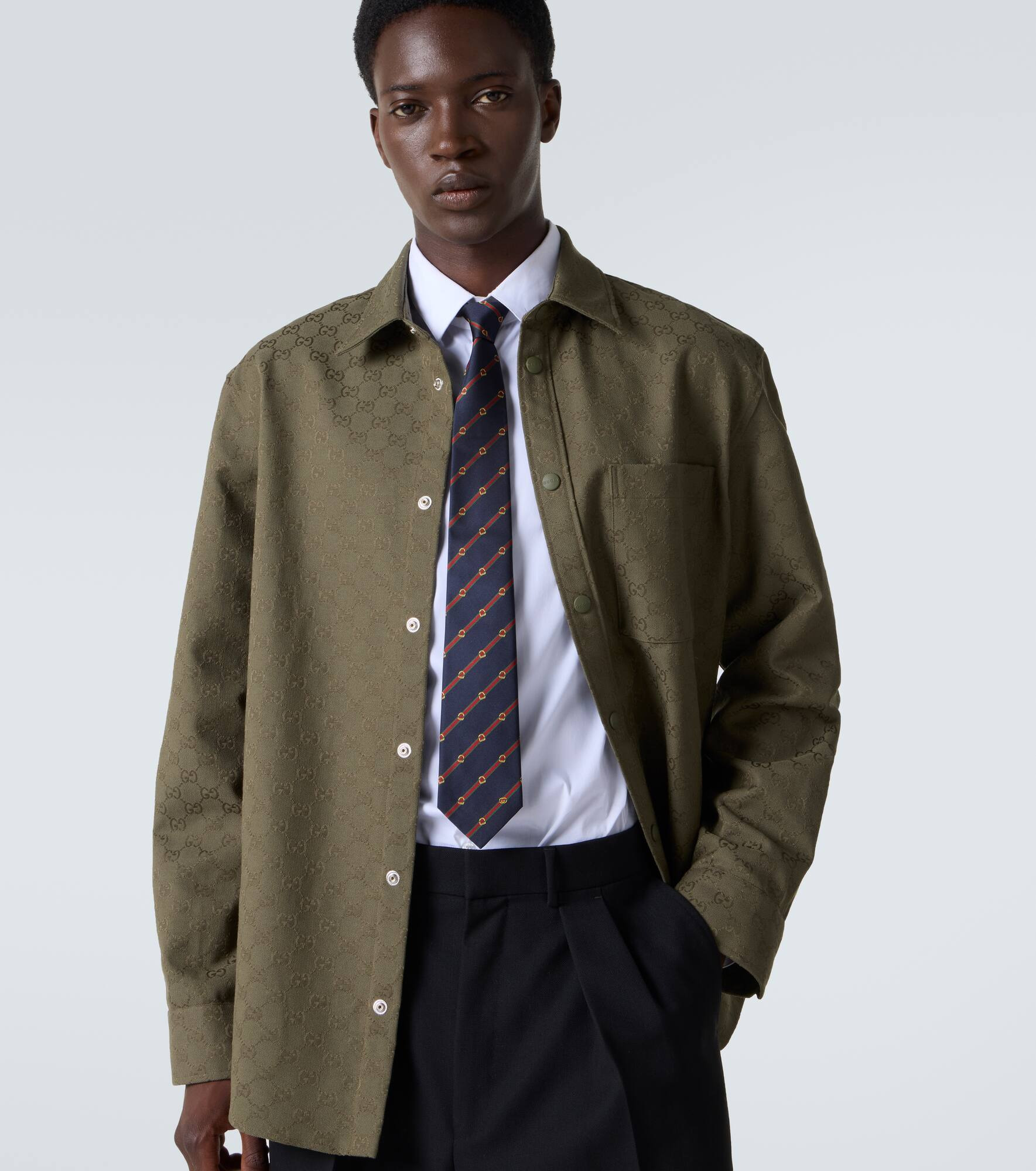 Web Stripe silk twill jacquard tie - 2