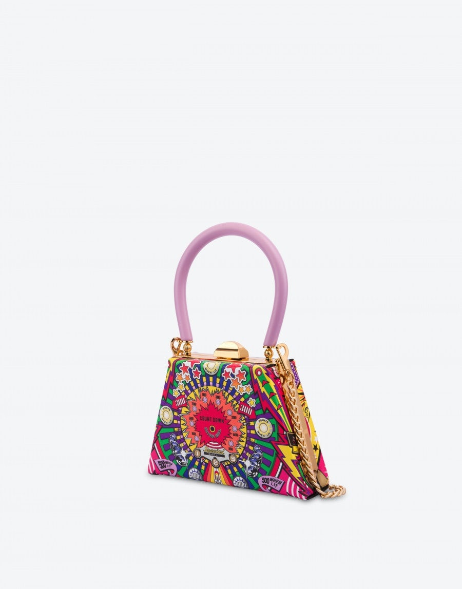 PINBALL PRINT CALFSKIN TRAPEZE BAG - 2