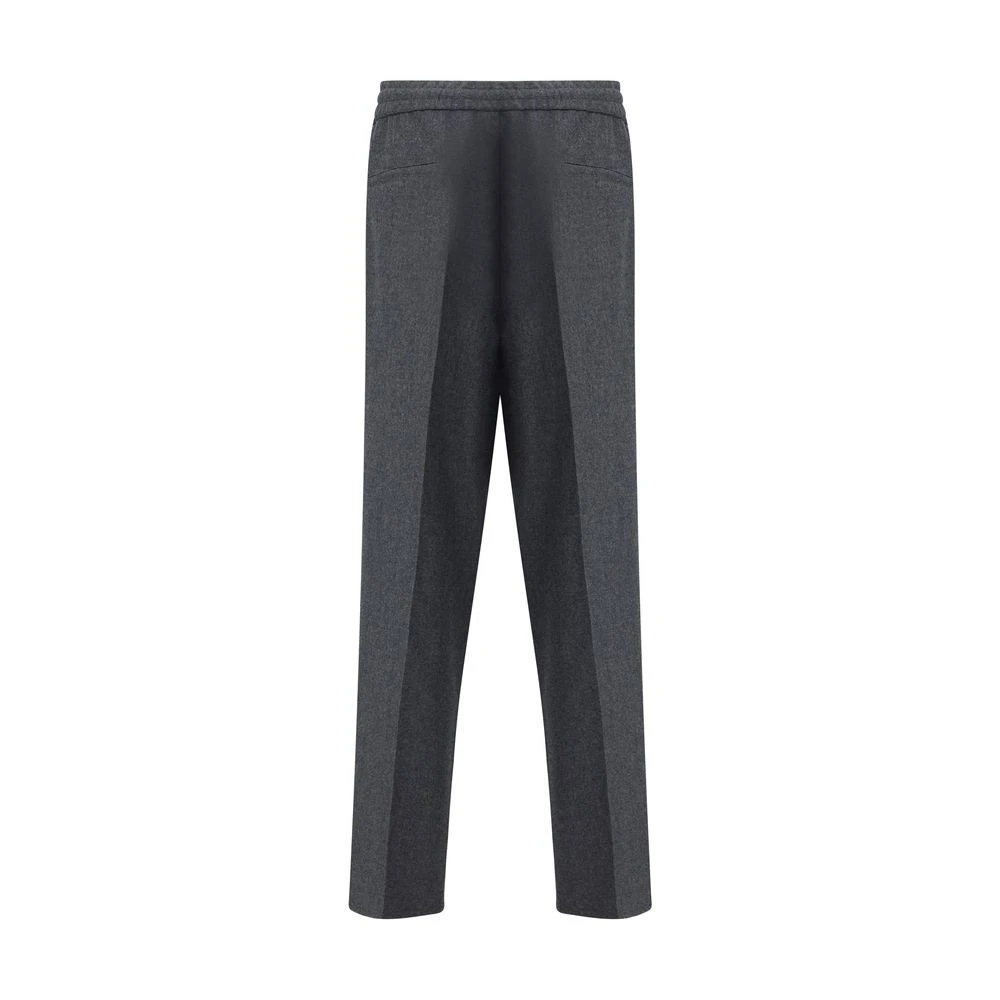 MLANGE WOOL DRAWSTRING TROUSERS - 2