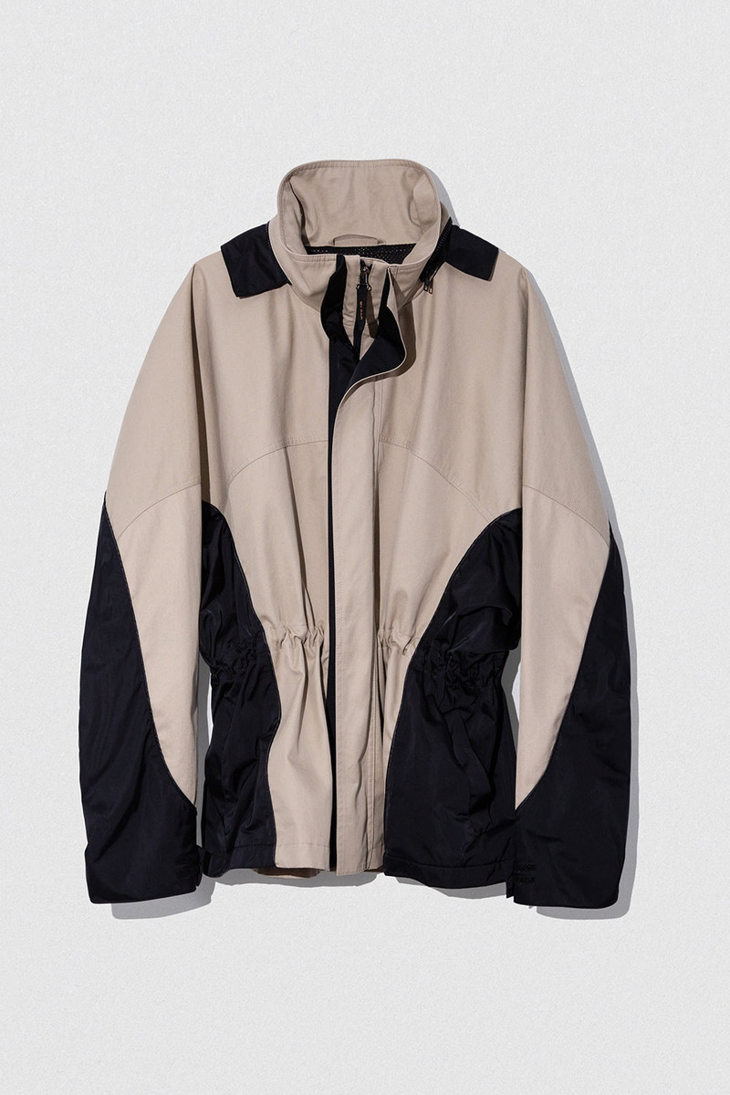 YAKA JACKET BEIGE-BLACK WR COTTON AND NYLON 1