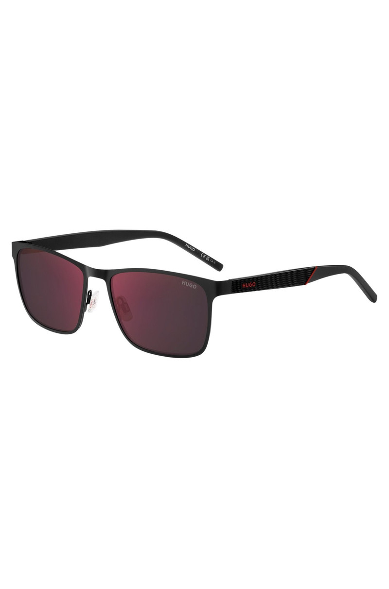 BLACK-STEEL SUNGLASSES WITH TEXTURED TEMPLES 1