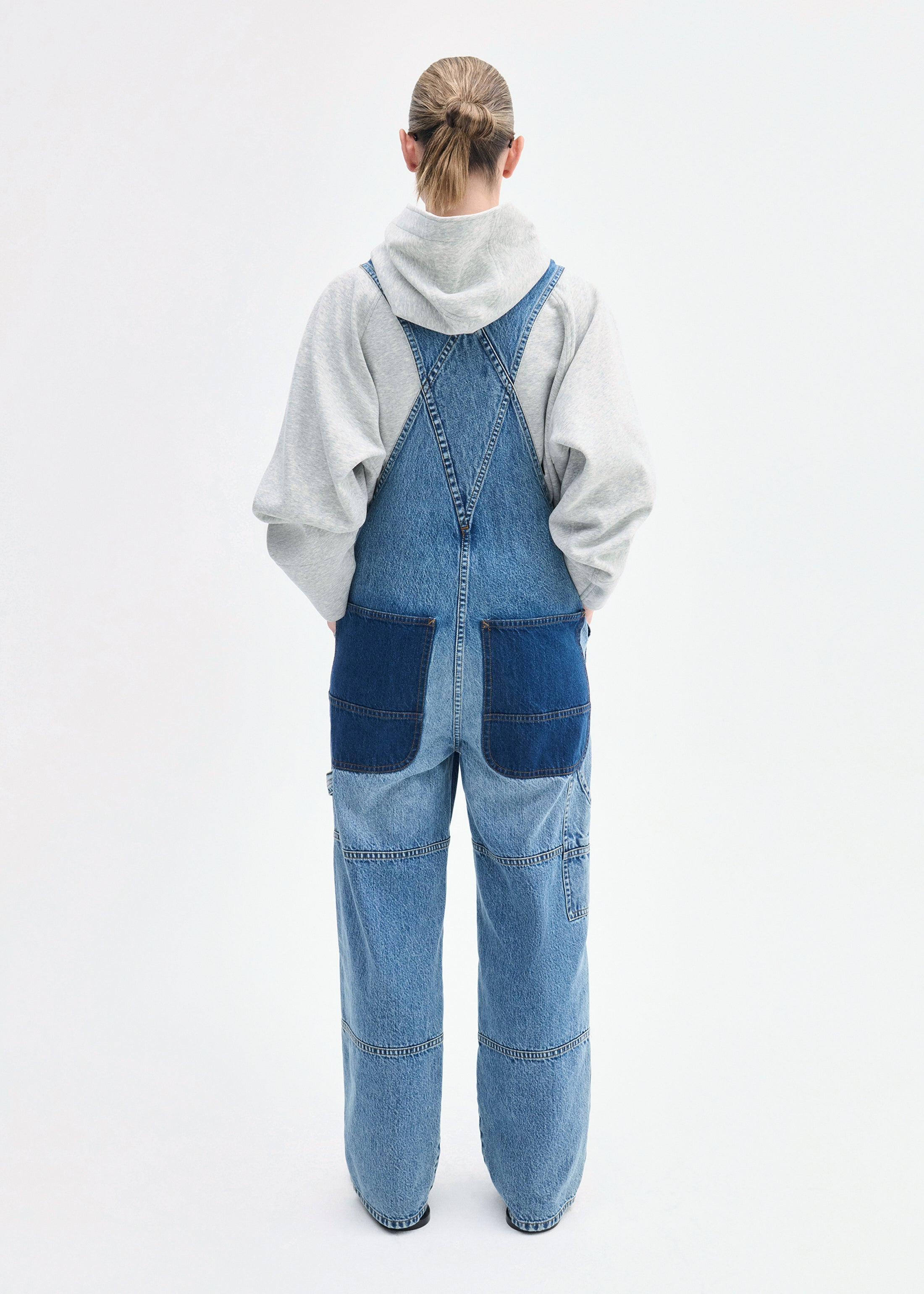 Patchwork Denim Overall - 4