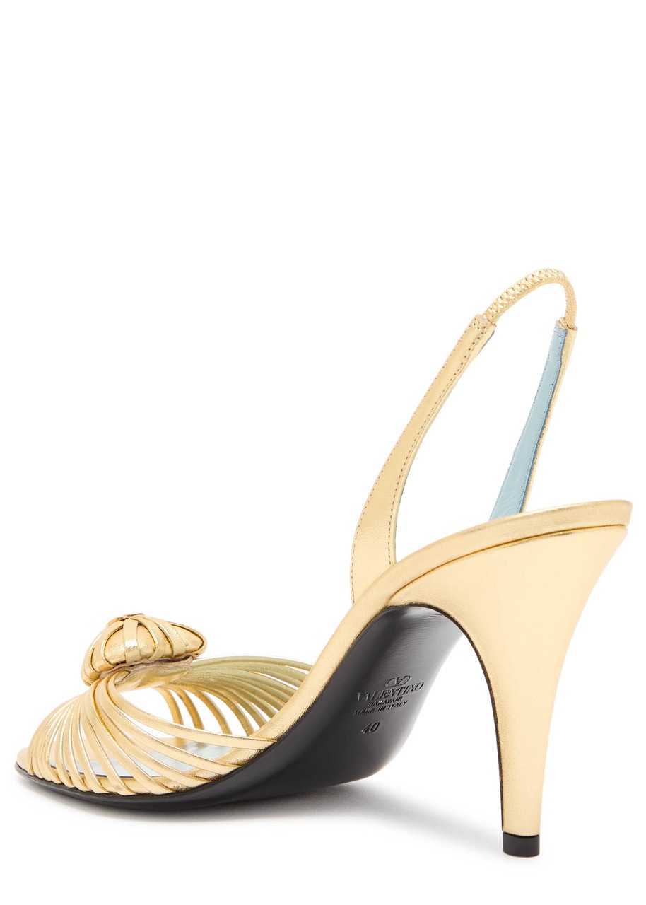 Valentino Royal 85 Metallic Leather Slingback Pumps - 2