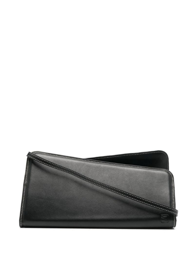 asymmetric leather tote bag - 1