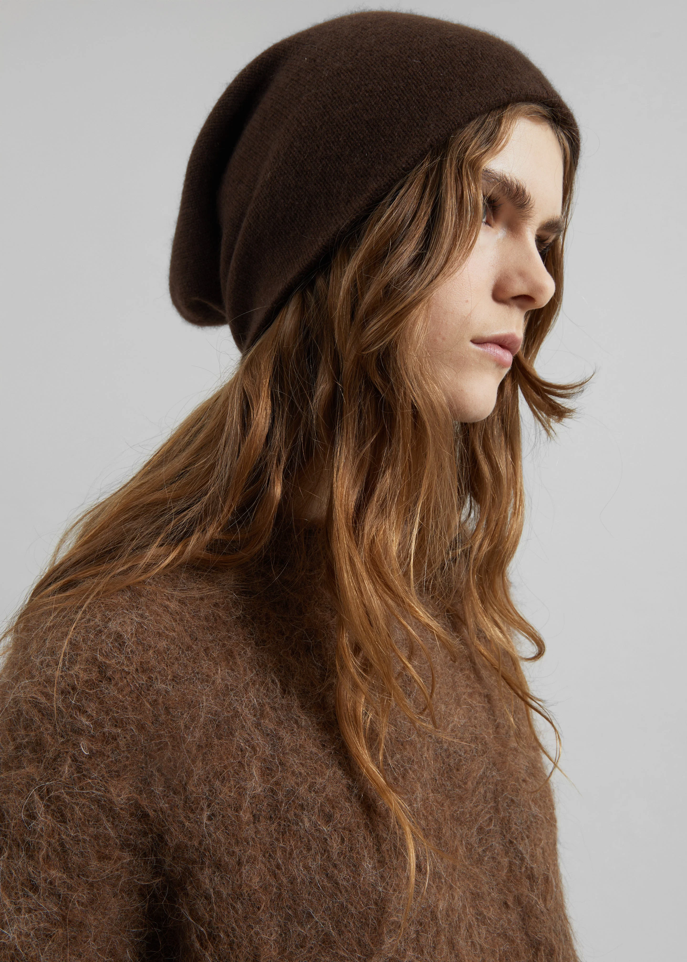 Inko Cashmere Beanie - Brown - 1