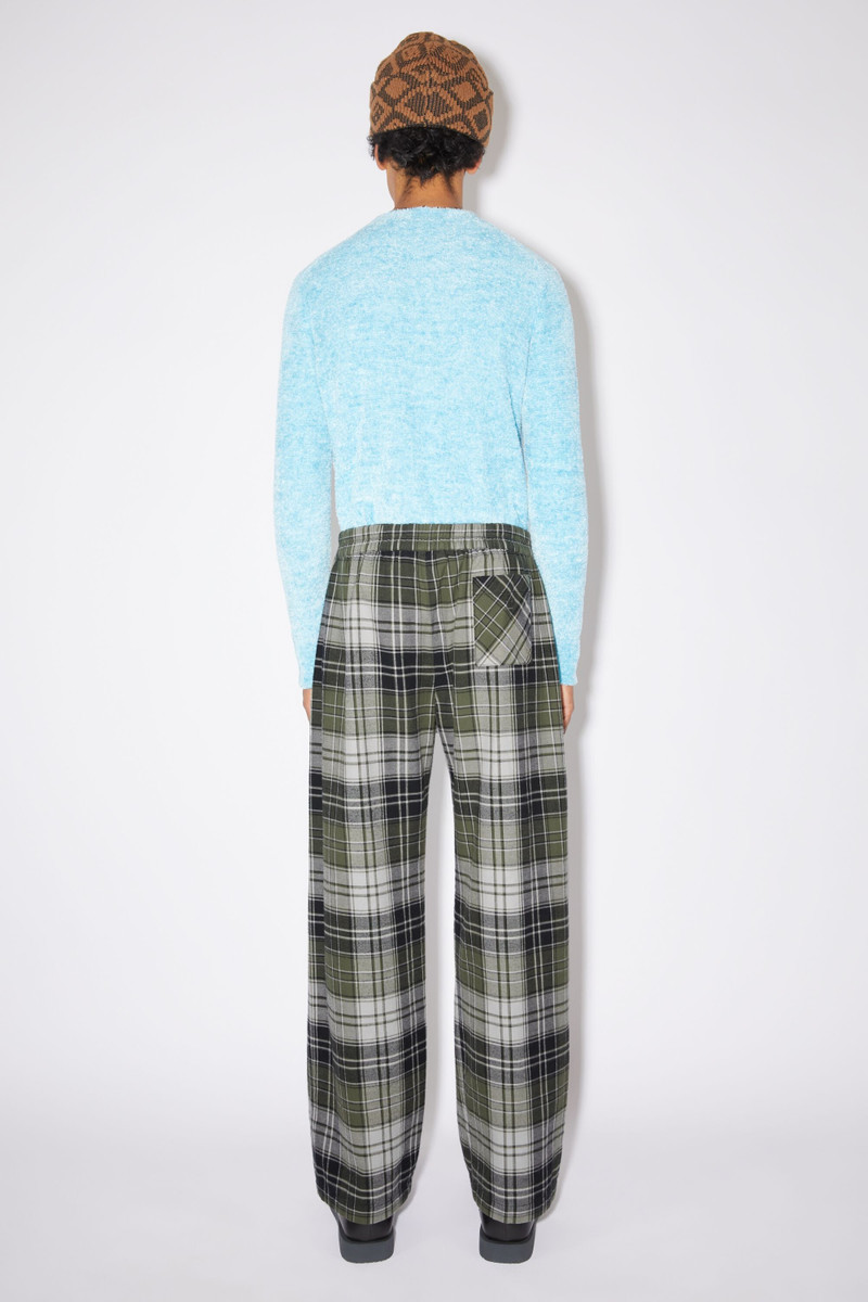 Flannel check trousers - Grey/Dark Green 3