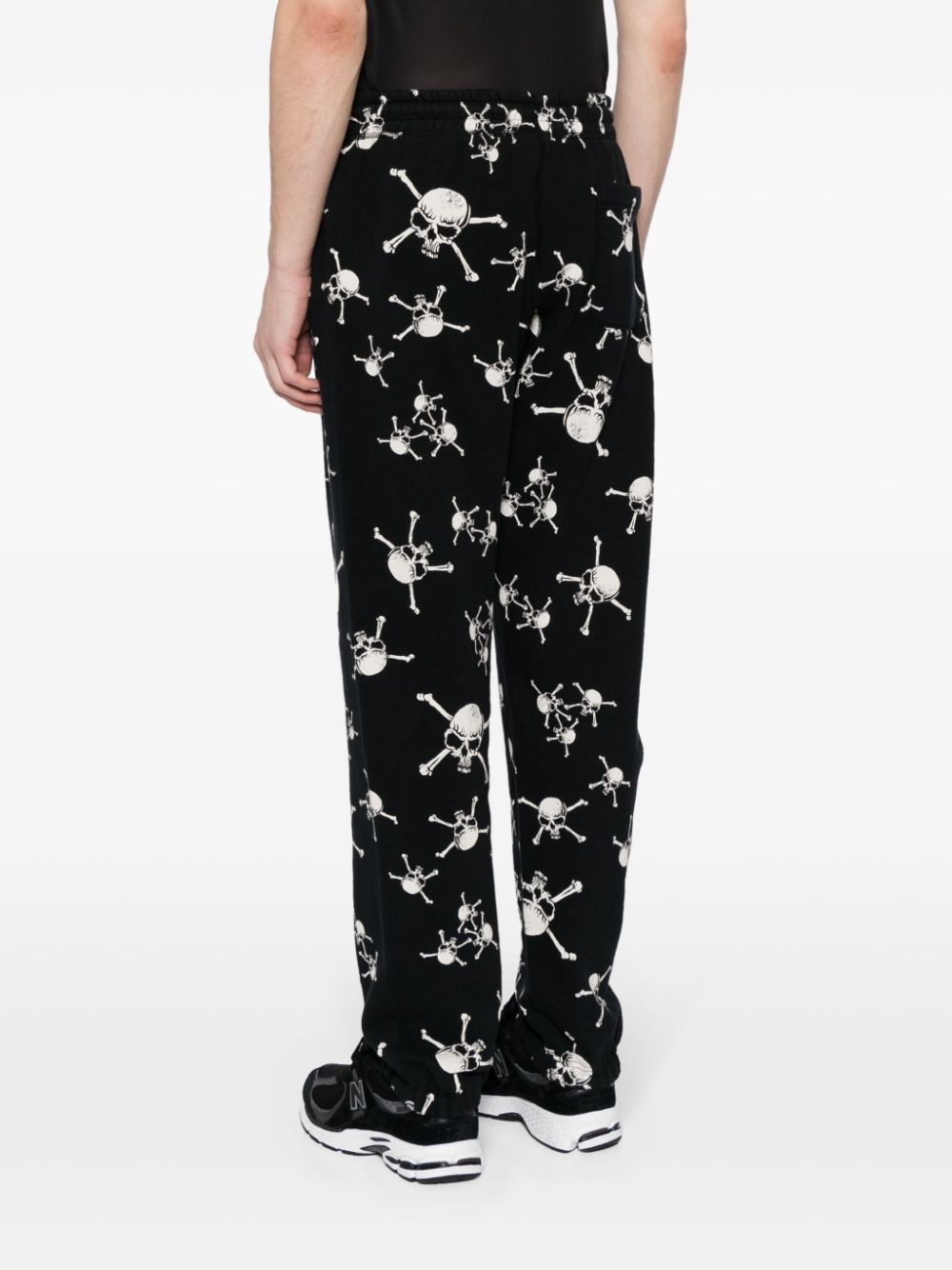 skull-print cotton track pants - 4
